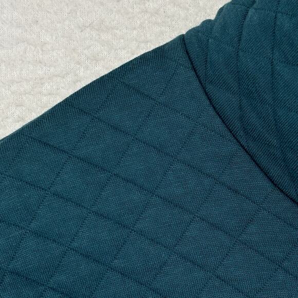 LL BEAN Sweatshirt Womens S Diamond Quilted Mockneck Pullover Blue - Picture 6 of 14